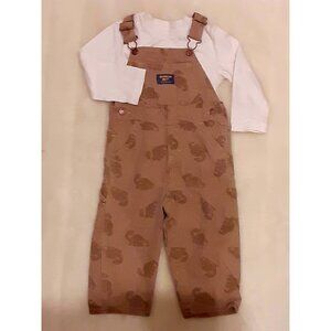 Baby Toddler Boys Size 24 Months 2T OshKosh Light Brown Dinosaur White Top Lot